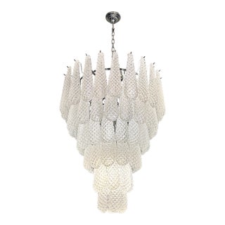 Venetian Luxury Mid Century-Modern "Conchiglie" Murano Glass Chandelier For Sale