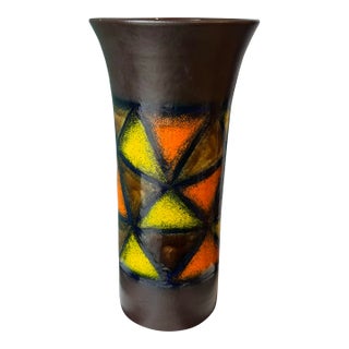 Mid Century Italian Earthenware Pottery Vase by Aldo Londi for Bitossi For Sale