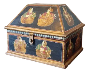 Vintage Hand-Painted Anglo-Indian Wood Box