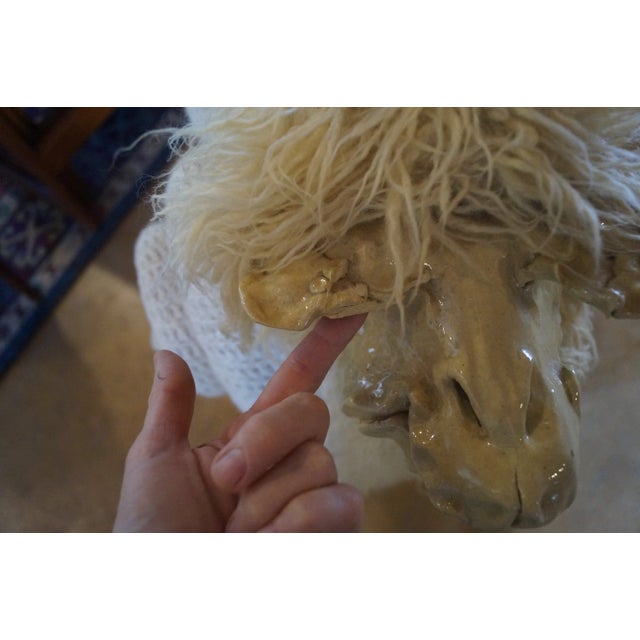 1970s Edna Cataldo Big Horn Ram Sculptural Bench For Sale - Image 10 of 14