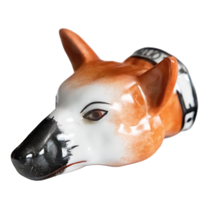 19th Century English Staffordshire Equestrian Fox Stirrup Cup
