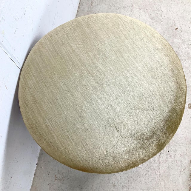 Vintage French Provincial Swivel Stool With Sage Velvet, Cabriole Legs, 1950s–1970s For Sale - Image 4 of 12