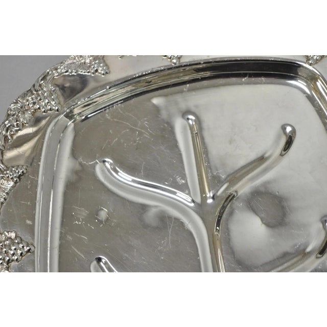 Antique English Victorian Silver Plated Grapevine Meat Cutlery Tray by Benedict For Sale - Image 10 of 13