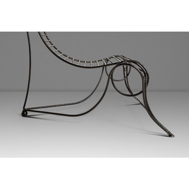 Oversized Modernist Wrought Iron Sculptural "Spine Chair" in the Manner of Andre Dubreuil, United States, C. 1980s For Sale - Image 11 of 18