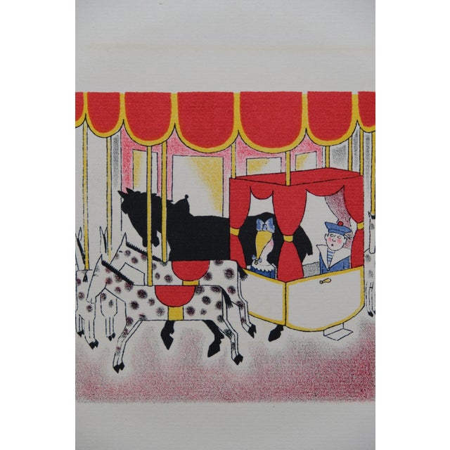 Modern Lucien Boucher, Le carrousel, Lithograph For Sale - Image 3 of 6