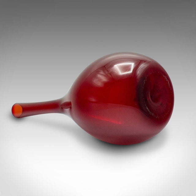 Glass 1960's Vintage Narrow Stem Vase For Sale - Image 7 of 10