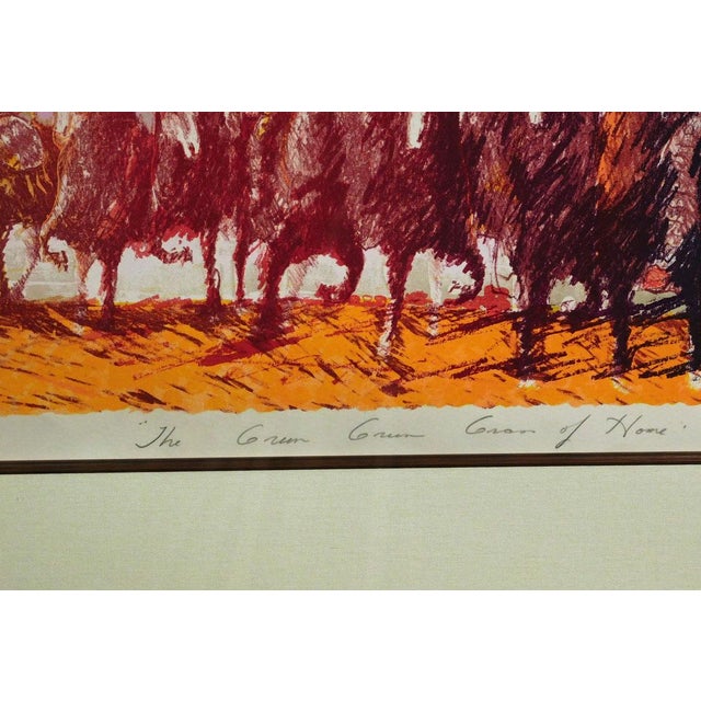 Purple Earl Biss "The Green Green Grass of Home" Framed Hand Signed Print For Sale - Image 8 of 8