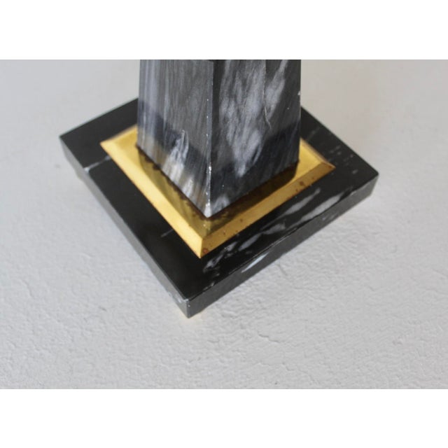 Brass Vintage Brass Office Table Lamp Marble Base For Sale - Image 8 of 17
