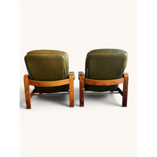 Olive Green Lounge Chairs from Göte Möbler, Sweden, 1970s, Set of 2 For Sale - Image 4 of 11