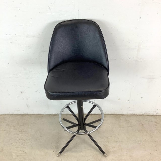Mid-Century Modern Mid-Century Swivel Barstool For Sale - Image 3 of 12