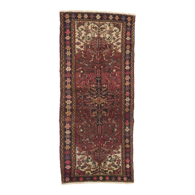 Vintage Persian Heriz Rug Runner - 03'08 X 08'04 For Sale