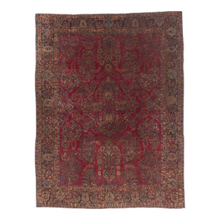 Antique Persian Sarouk Rug, 08'11 X 11'08 For Sale