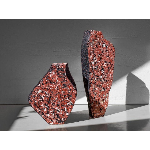 Contemporary Fragment Red Vases by Donatas Zukauskas, Set of 2 For Sale - Image 3 of 10