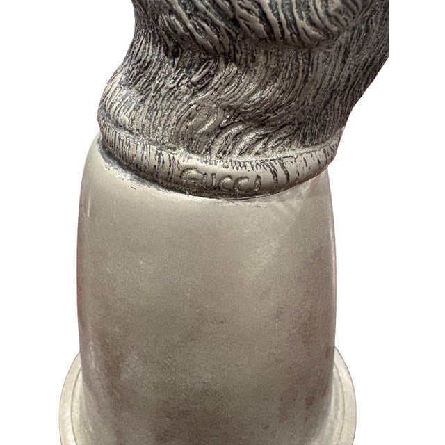 Late 20th Century Vintage Gucci Silver-Tone Wild Boar Head Stirrup Cup For Sale - Image 5 of 7