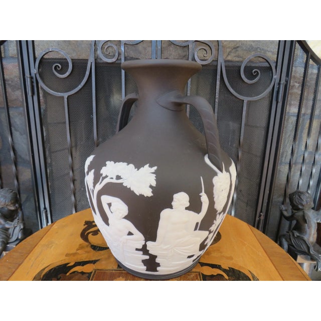 Antique Wedgwood Black Jasperware 10" Portland Vase Peleus & Thetis Phrygian Cap For Sale - Image 18 of 18