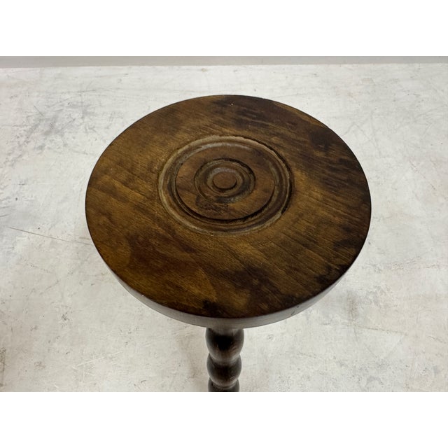 1950s French Tripod Bobbin-Leg Stool, 1950s For Sale - Image 5 of 9