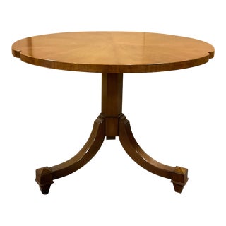 1970s Maple Pedestal Small Coffee Table For Sale