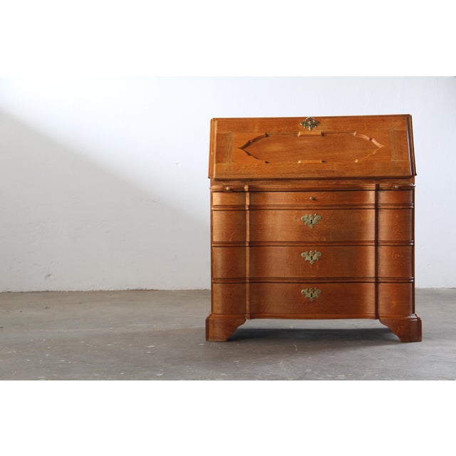 Vintage Oak Fold Down Secretaire, 1960s For Sale - Image 15 of 18