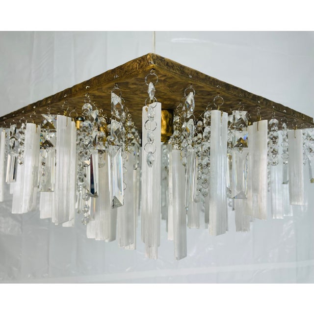 “Abu Dhabi” Crystal & Selenite Flushmount by Hous of Aurah, Gold Finish For Sale - Image 9 of 9