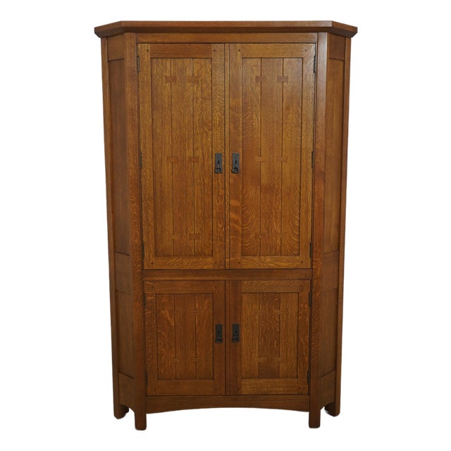 Stickley Mission Oak Corner Cupboard Cabinet For Sale