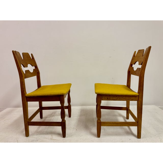 Danish Razorblade Oak Dining Chairs by Henning Kjaernulf, 1960s, Set of 6 For Sale - Image 9 of 18