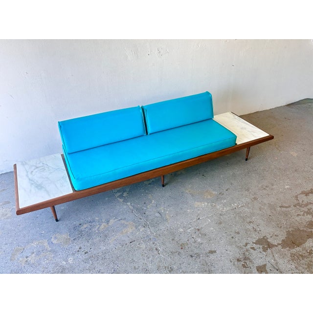 Mid-Century Modern 1960s Mid Century Modern Adrian Pearsall Marble Floating Long Gondola Sofa For Sale - Image 3 of 12