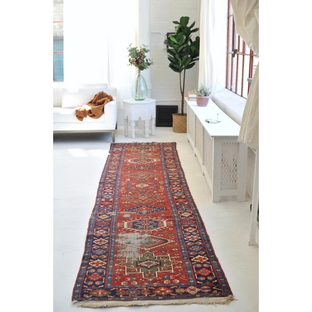 *All of our antique & vintage rugs are professionally cleaned prior to being listed.* Name: Antique Karaja Runner | 3.1 x...