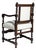 19th Century France Jacobean Cream Wood Armchair For Sale