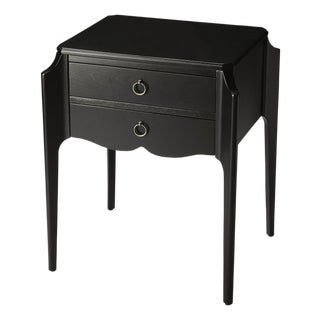 Wilshire 22 in. W Rectangular Wood 2 Drawer End Table, Black Licorice For Sale