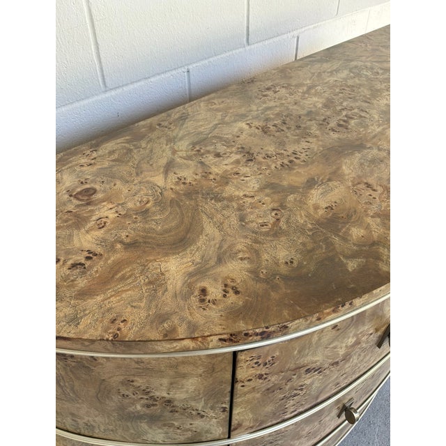 Wood Jonathan Charles Co Fulgurite Burl Demi Lune Chest For Sale - Image 7 of 9