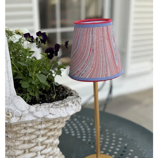 2020s Maison Maison Design Red, White, and Blue Marble Paper Lampshade For Sale - Image 5 of 7