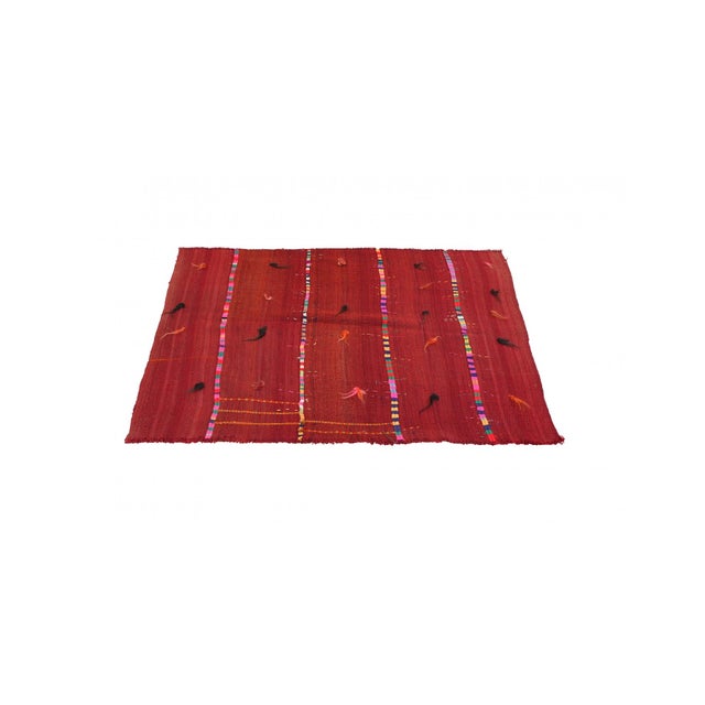 Vintage handwoven decorative kilim rug from Malatya region of Turkey. Approximately 50-60 years old. In very good...