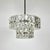 Mid-Century Modern Crystal Glass Plates & Chrome Chandelier from Targetti Sankey, Italy, 1960s, in Very Good conditions....