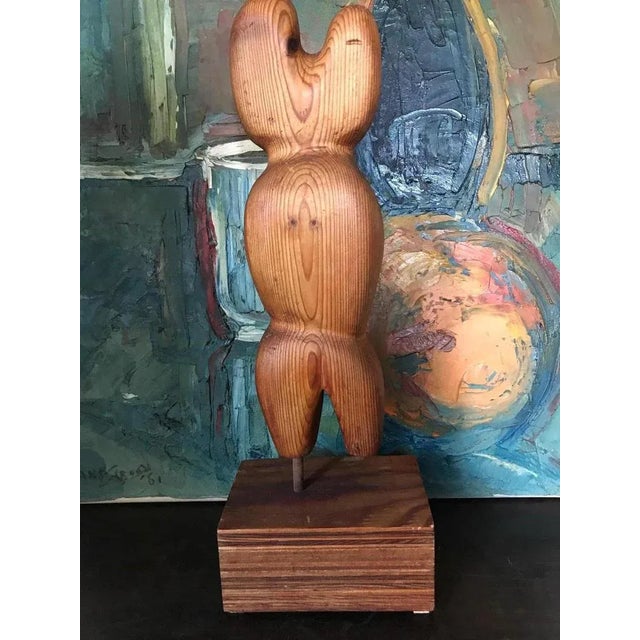 Modernist Abstract Pine Sculpture, Denmark, 1960s For Sale - Image 4 of 6