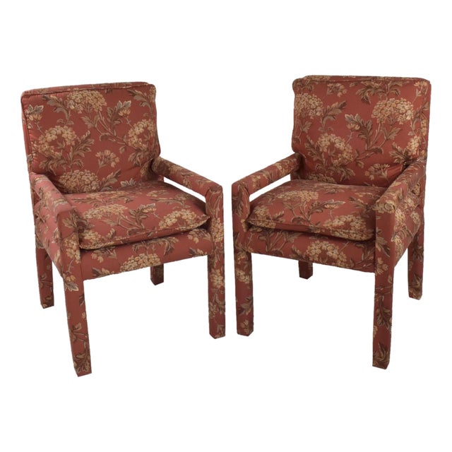 Pair of Upholstered Club Chairs by Parson For Sale