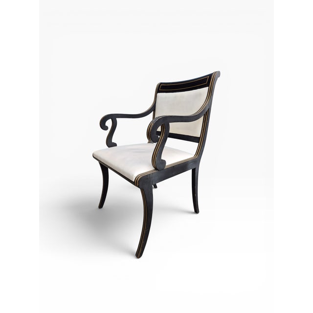 1950s 1950s Kittinger Set of 8 Ebonized & Gilt Neoclassical Dining Chairs For Sale - Image 5 of 12