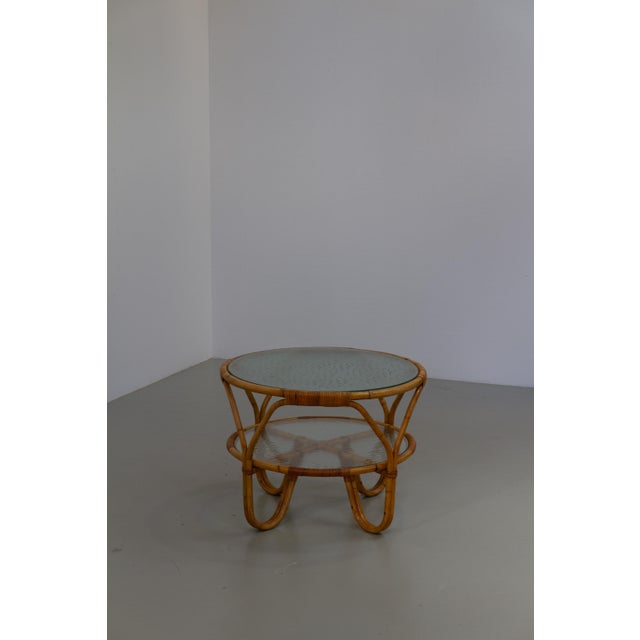 Danish Bamboo, Rattan and Glass Table by Tove Kindt-Larsen for R. Wengler, 1940s For Sale - Image 6 of 18