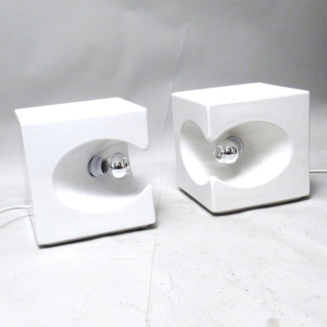 Italian Ceramic Lamps, 1970s, Set of 2 For Sale - Image 3 of 10