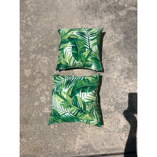 Hollywood Regency Tropical Style Indoor/ Outdoor Pillows -2 For Sale - Image 3 of 6