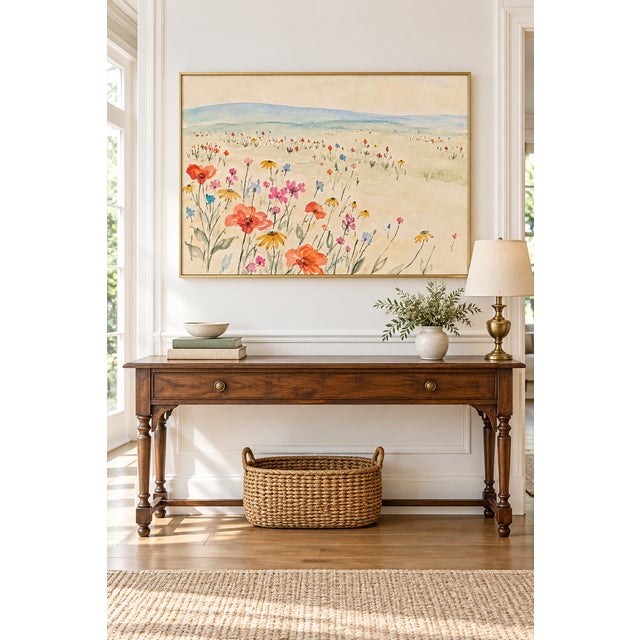 French Country Wildflower Art Print – Floral Meadow Landscape, 54" X 36" For Sale - Image 3 of 7