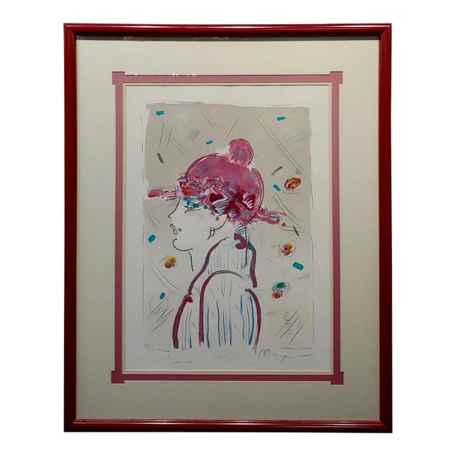 Peter Max -Portrait of a Girl From Ibiza- Pop Art MIX Media Painting For Sale