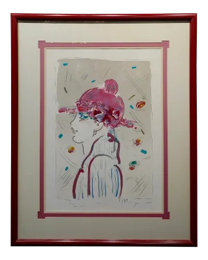Peter Max -Portrait of a Girl From Ibiza- Pop Art MIX Media Painting