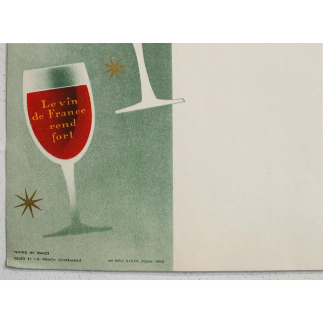 1950s Vintage French Wine Poster, Le Vin De France Vous Réjouit Le Coeur - Hervé Baille For Sale - Image 4 of 5