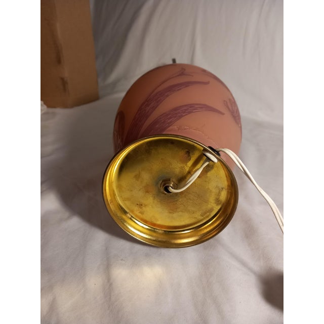 French Table Lamp with Etched Glass For Sale - Image 16 of 17