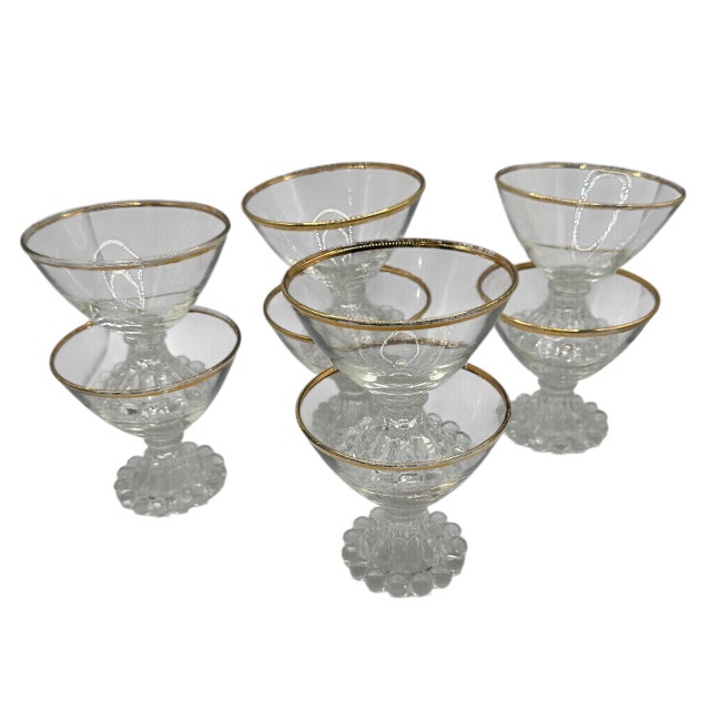 Vintage Anchor Hocking Berwick “Boopie” Champagne Coupes - A Set of 8 For Sale - Image 9 of 10