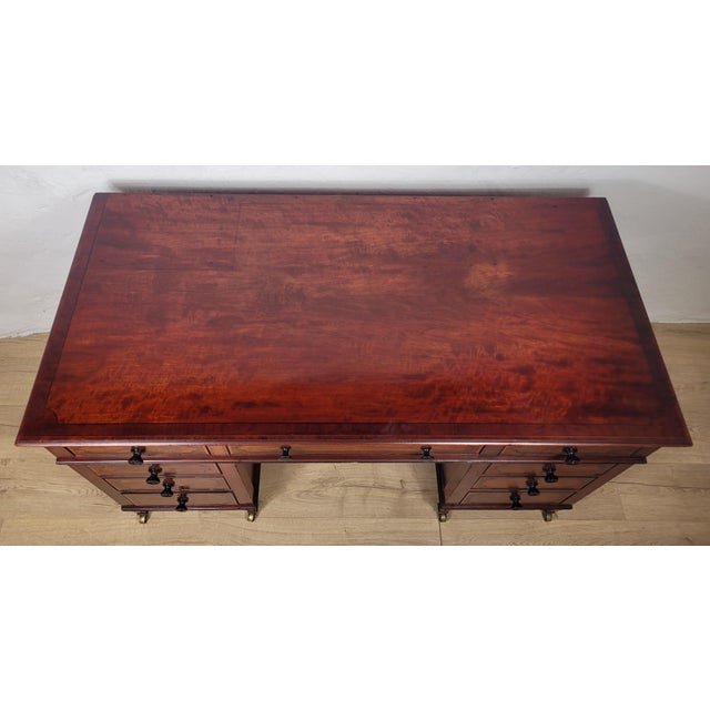 Brown Antique Victorian Writing Desk from Maple & Co, 1890 For Sale - Image 8 of 18