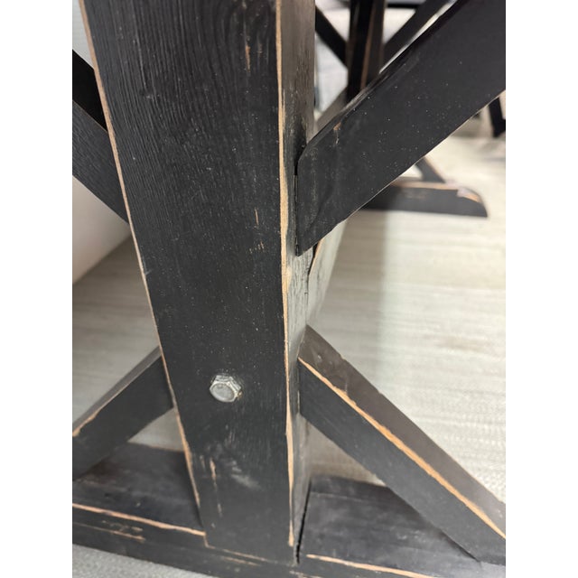 Reclaimed Wood + Concrete Trestle Table/Work Desk For Sale - Image 11 of 12