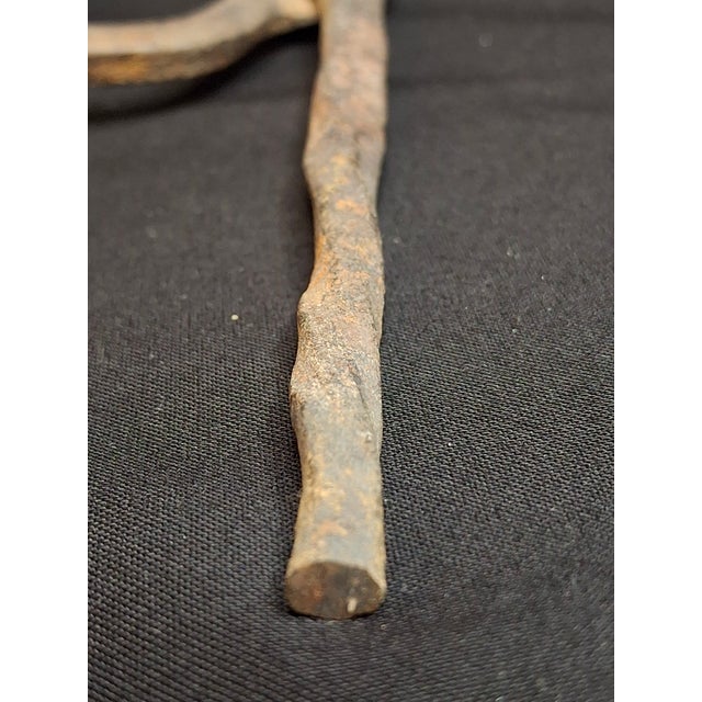 Antique Wrought Iron Rushlight Holder Candle Socket Wood Base Richard Morgan For Sale In Boston - Image 6 of 17