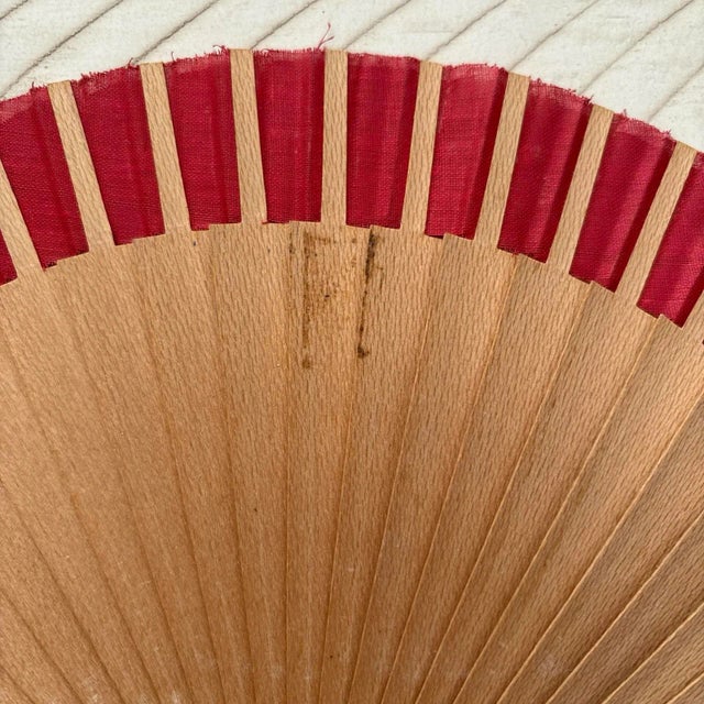 Antique Wooden Hand Painted Fan With Linen Transfer. Spanish Flamenco Dancers. Very Old For Sale - Image 9 of 12