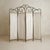 Vintage French Four-Panel Hammered Iron Folding Screen with Pleated Fabric For Sale In Chicago - Image 6 of 11